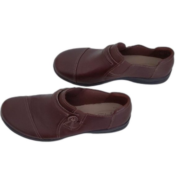 Clarks Brown Leather Flats - Picture 5 of 8